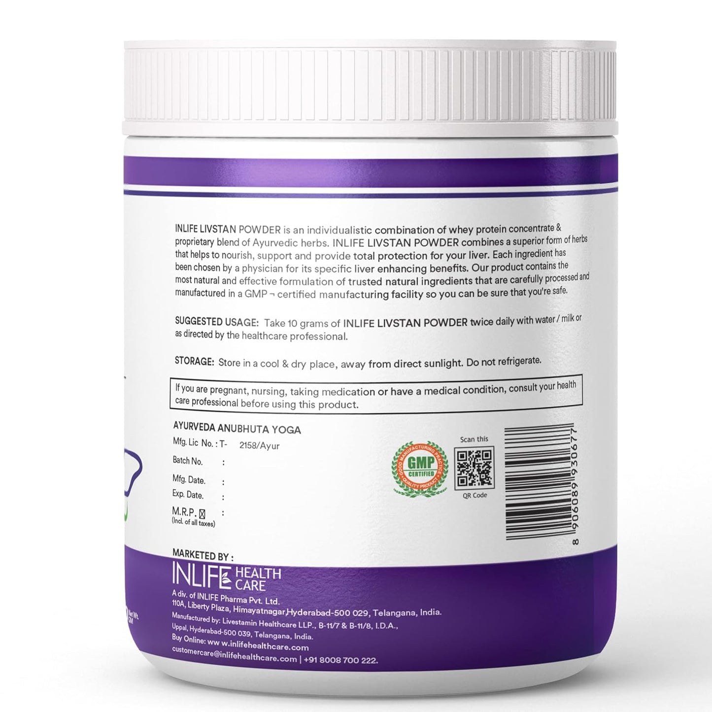 INLIFE Livstan Liver Support Supplement | Whey Protein Powder with Ayurvedic Herbs - Kakamachi, Tamalaki, Kasani, Citraka, Rajamasha - 300g (Vanilla)