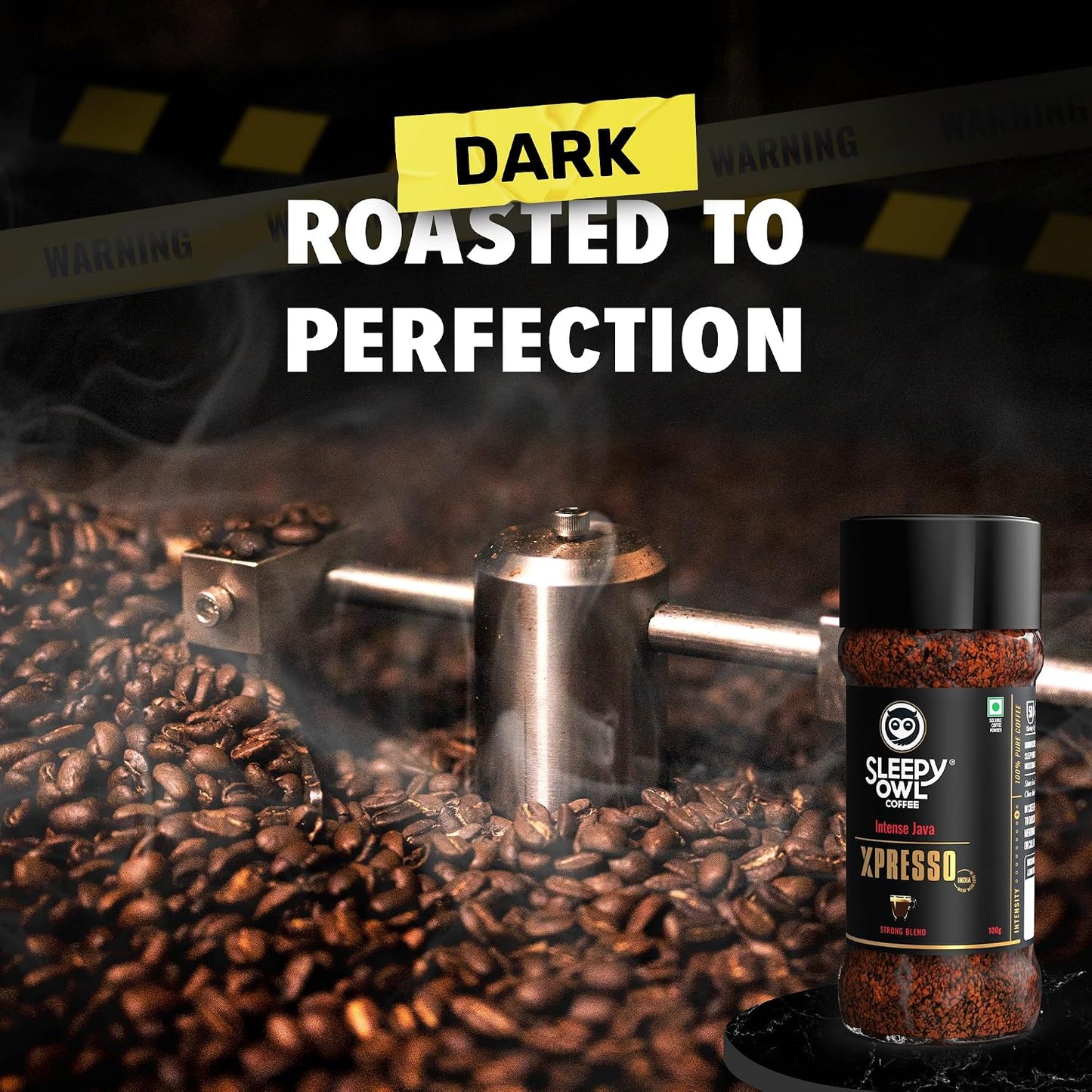 Sleepy Owl 100g Intense Java Xpresso Coffee | Strong Blend Instant Coffee | Makes 50 Cups | Dark Roasted To Perfection | Intense, Bold And Strong Flavour | Have It With Milk Or Without