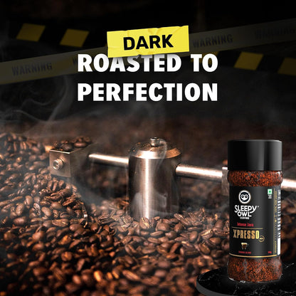 Sleepy Owl 100g Intense Java Xpresso Coffee | Strong Blend Instant Coffee | Makes 50 Cups | Dark Roasted To Perfection | Intense, Bold And Strong Flavour | Have It With Milk Or Without