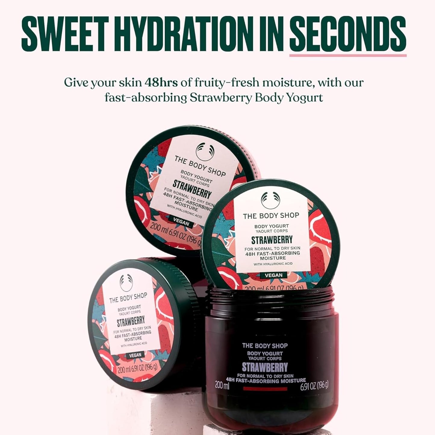 The Body Shop Strawberry Vegan Body Yogurt for Normal to Dry Skin 200ml
