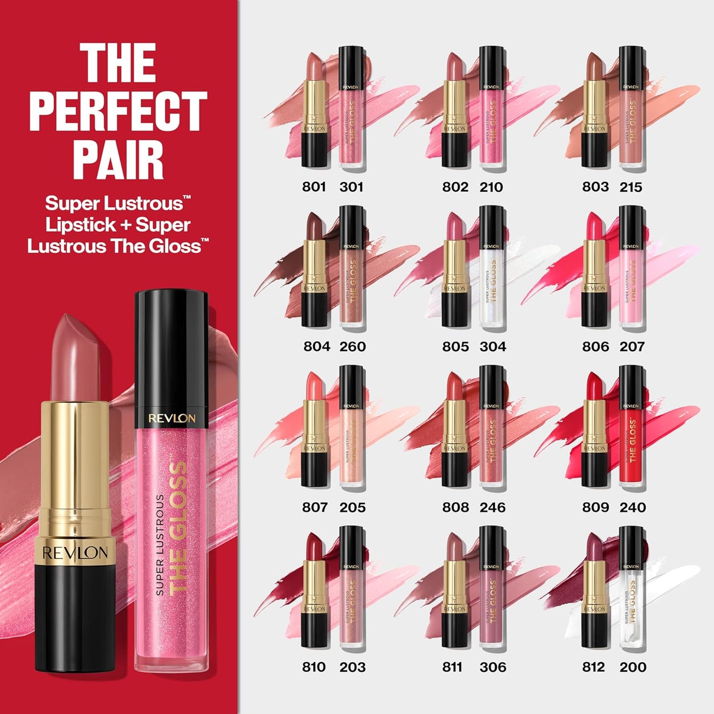 Revlon Super Lustrous Lip Gloss, Non-Sticky, Hydrating, High Shine Finish, 240 Fatal Apple, 0.13 oz