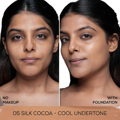 RENEE Lumi Glow Highlighting Liquid Foundation - Silk Cocoa | Dewy Finish, Buildable Coverage & 3D Glow | Hydrates & Smoothens For Luminous Skin | With Hyaluronic acid & Niacinamide | 30ml