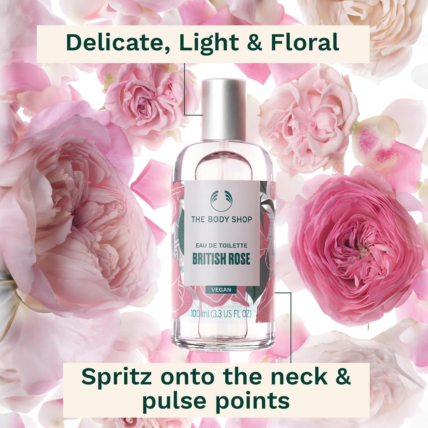 The Body Shop British Rose Eau De Toilette Vegan Perfume 100ml