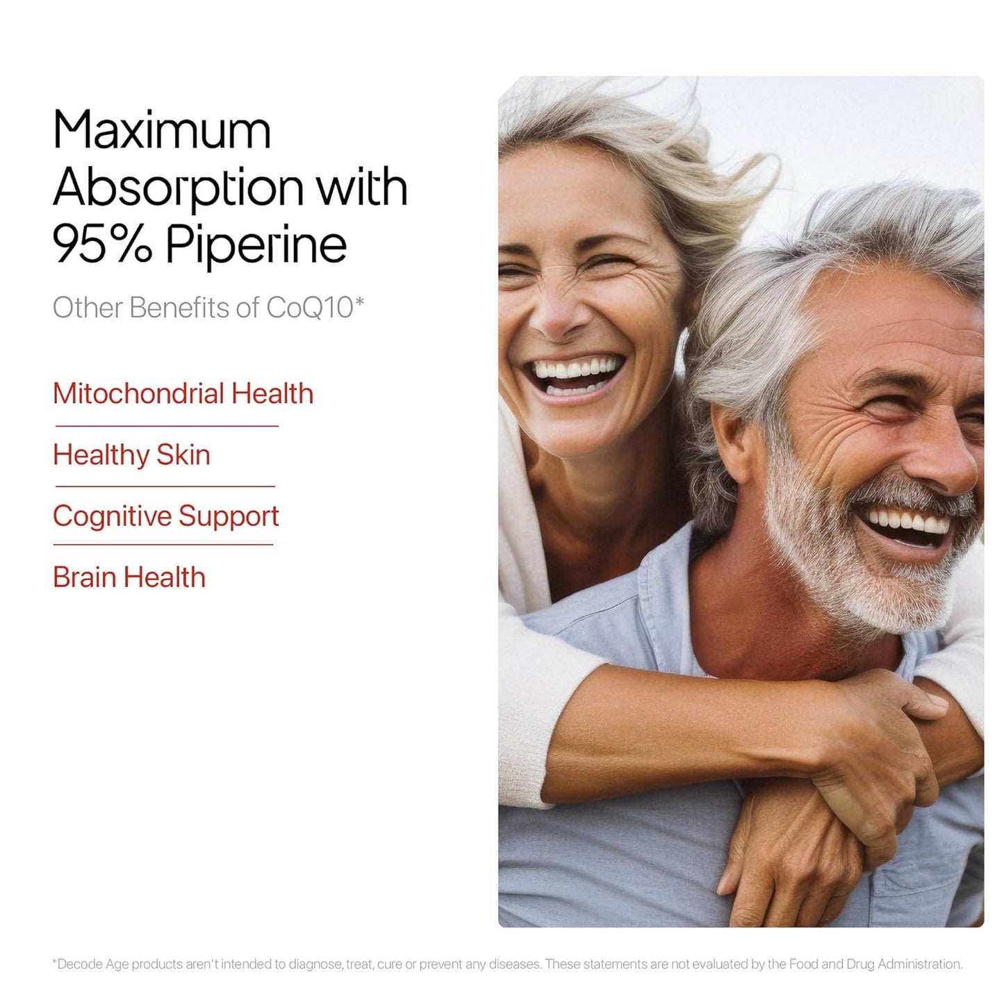 Advertisement for a supplement with a couple laughing, highlighting health benefits.