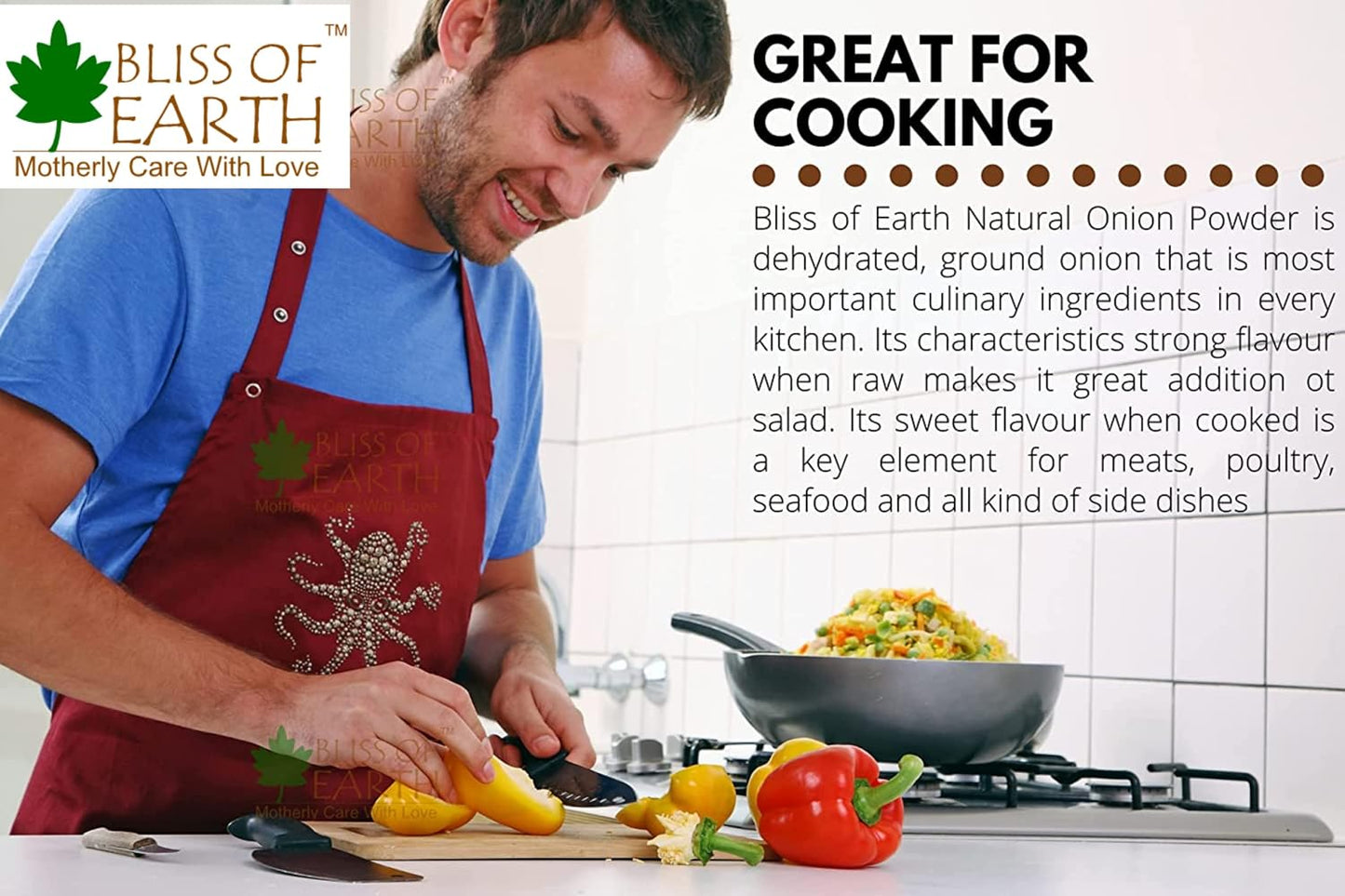 Bliss Of Earth 500Gm Natural White Onion Powder, Dehydrated, Good For Cooking & Hair Growth