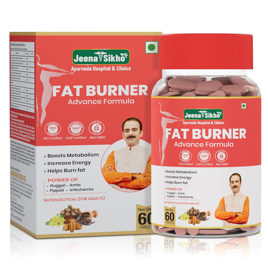 Jeena Sikho Fat Burner Advance Formula 60 Tablets, Ayurvedic Weight Loss Supplement for Men & Women, Helps Reduce Belly Fat & Improve Metabolism, With Amla, Guggul & Pipali