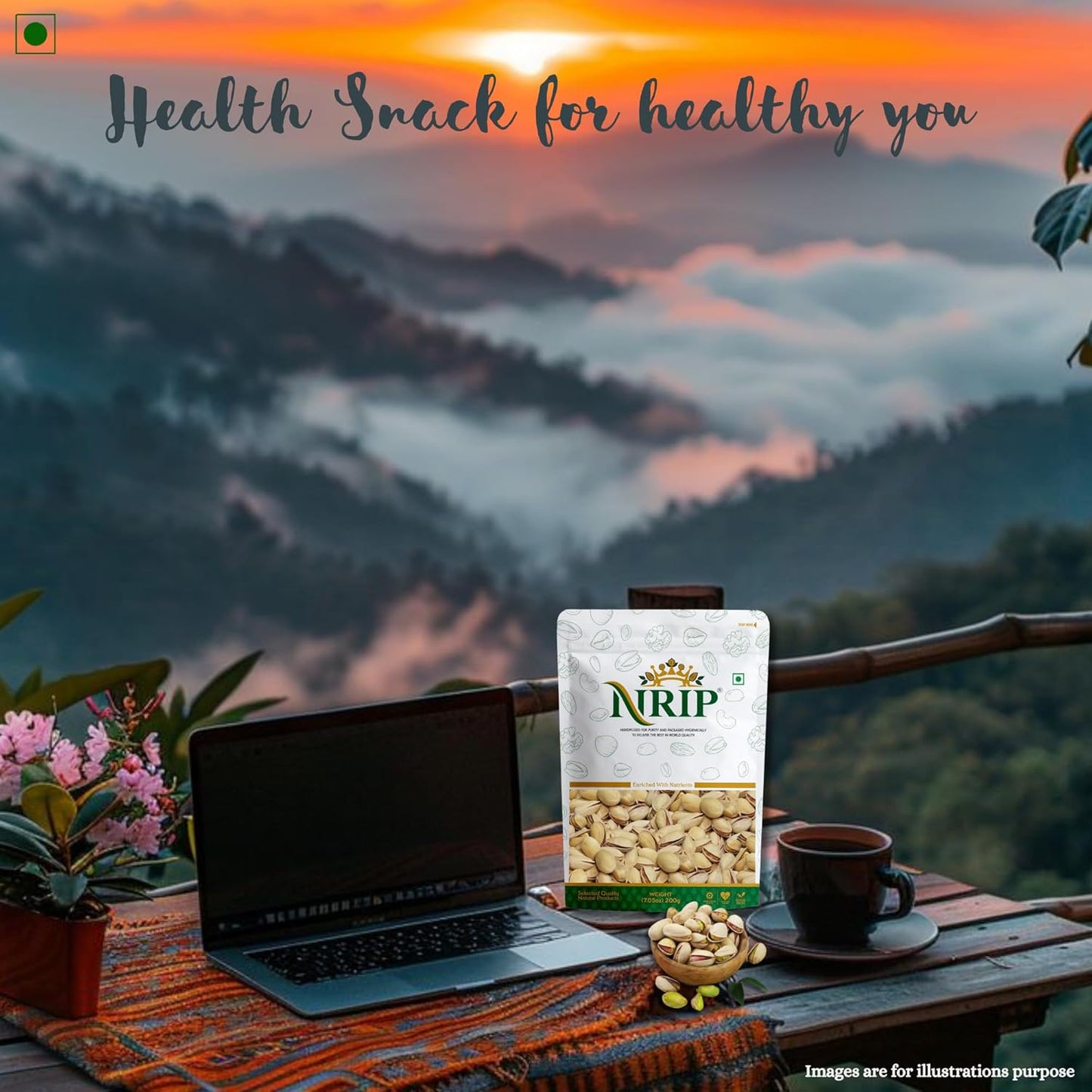 NRIP Premium California Roasted & Salted Pistachios 200g | Healthy Snacks, Dry Fruits, Pista | Tasty & Healthy | High in Protein & Dietary Fiber | Low Calorie Nuts