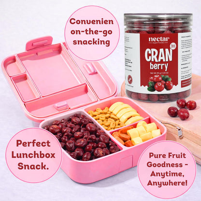 Freeze Dried Cranberry – 35g Jar Pack of 1 | 100% Natural Cranberries | No Added Sugar | Tangy & Crispy Healthy Snack |
