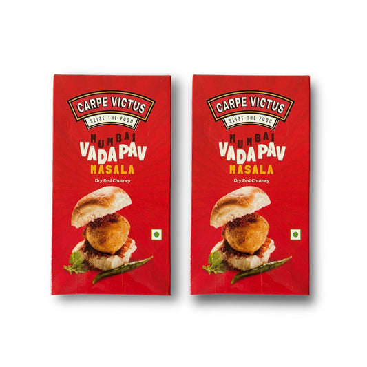 Carpe Victus Authentic Mumbai Vada Pav Masala Powder Pack of 2, Ready to Use Vadapaw Powder Mix, Wada Pao Dry Chutney Mix, Tasty & Spicy Flavor, Indian Seasoning and Masalas, 100 gms each