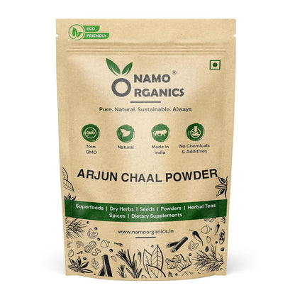 Namo Organics - Organic Arjun ki Chaal Powder - 500g - Terminalia Arjuna - Double Filtered 100% Arjun Bark Fine Powder (500g)