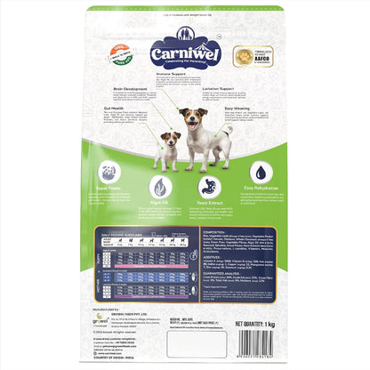 Carniwel Superfoods Starter Dry Dog Food 1kg| 100% Vegetarian | Fresh & Natural Ingredients | Highly Palatable | GMO Free | Premium Nutrition for Small Dogs