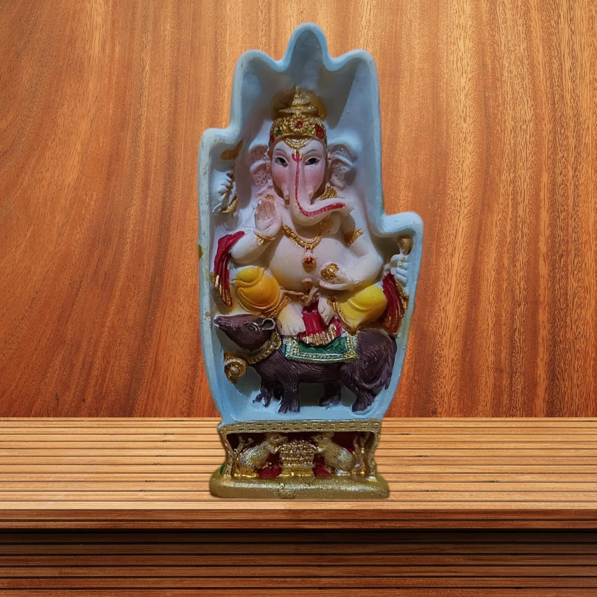 Ganesha Ganesh Ganpati Gajanan Statue Idol Murti Gift Item Decorative Showpiece Multicolor Polyresin Pack of 1 (B009)