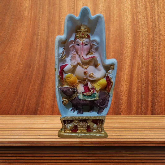 Ganesha Ganesh Ganpati Gajanan Statue Idol Murti Gift Item Decorative Showpiece Multicolor Polyresin Pack of 1 (B009)