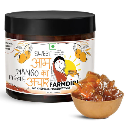 FarmDidi Sweet Mango Pickle with Jaggery  Homemade Aam ka Meetha Achar Oil-Free Traditional Indian Pickle Sweet Mango Achaar No Chemical Preservatives