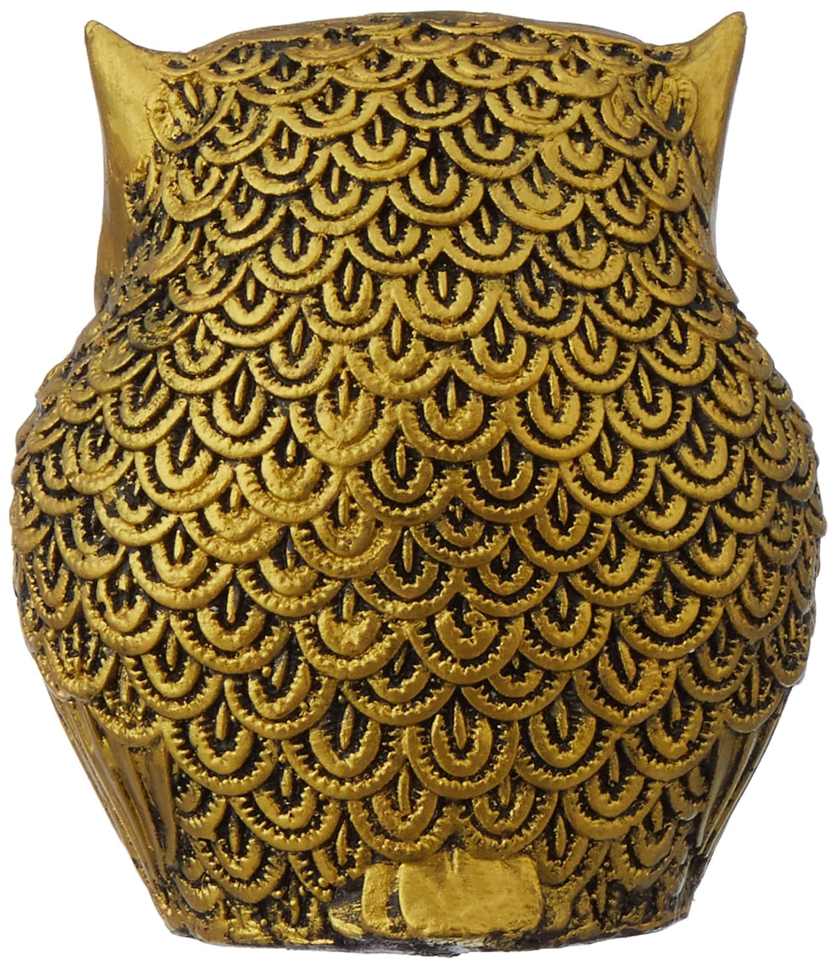 Modern Classy Happy Owl Resin Art Figure Handicraft Resin Showpiece (Pack of 1, Black and Golden)