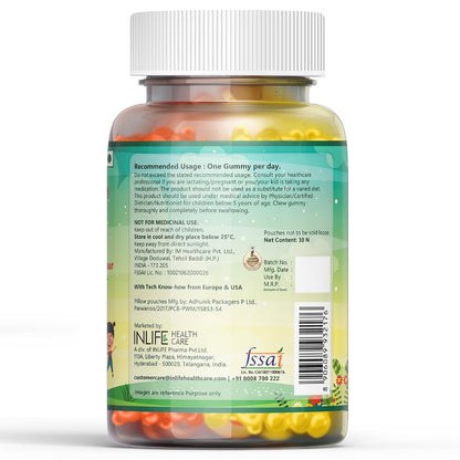 INLIFE Multivitamin Gummies for Kids Teens Men & Women, Daily Gummy Bear Essential Vitamins & Minerals - 30 Lemon Strawberry Gummies (Kids)