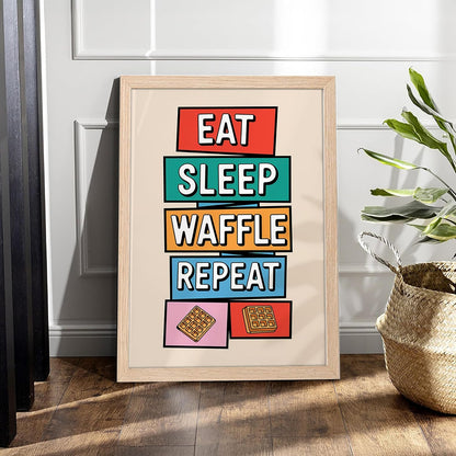 Framed Food Wall Art for Kitchen, Restaurant & Cafe Decor, Natural Synthetic Wood Frame, 300 GSM Premium Art Print, Illustration, 10x13 Inches, ART-6