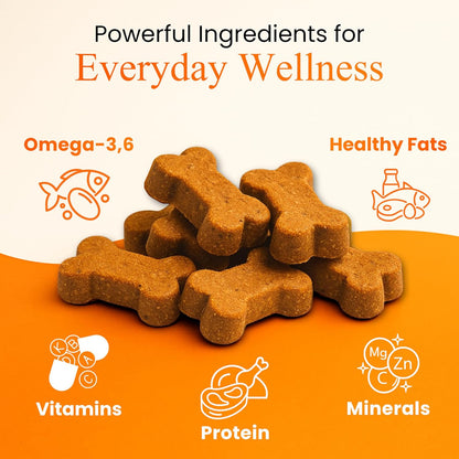 Petroyale Multivitamin Chews for Dogs - Dog Multivitamin Tablets - Dog Health Supplement - Daily Supplements for Dogs - for Growth, Stamina, Strength, Fur & Immunity - 50 Soft Chews