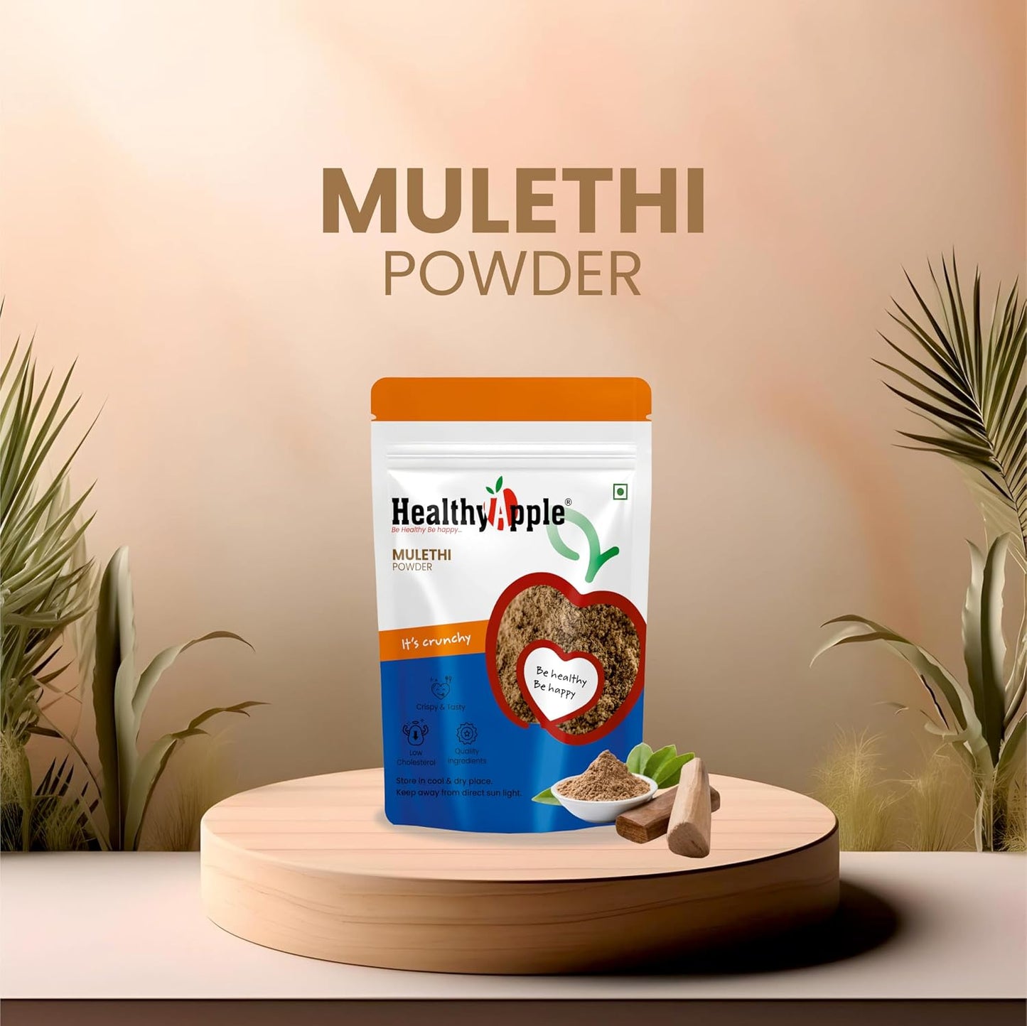 Healthy Apple Organic Liquorice/Mulethi Powder/Athimathuram Powder for Skin Whitening and Hair - 100Gm