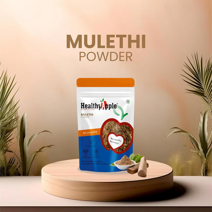 Healthy Apple Organic Liquorice/Mulethi Powder/Athimathuram Powder for Skin Whitening, Hair Care and Face - 250GM