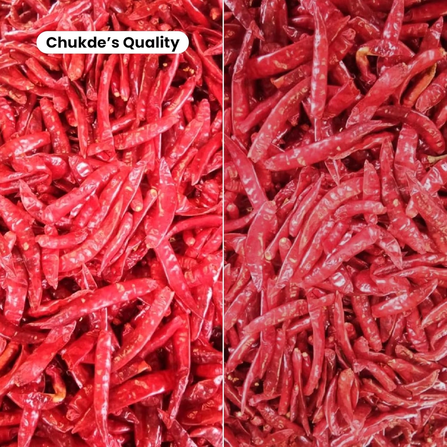 Chukde Lal Mirch Sabut Guntur, Chilli Stemless Whole Spices, 100g
