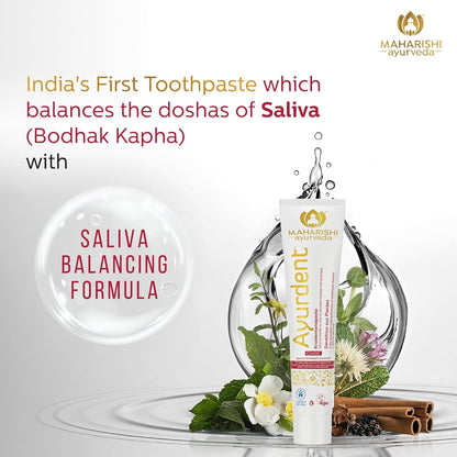 Zephivo Maharishi Ayurveda Ayurdent Toothpaste, Unique Saliva Balancing Formula, for Toothache, Bleeding Gums, Sensitivity, Cavities, Plaque & Bad breath, Non Foaming, No SLS & Fluoride
