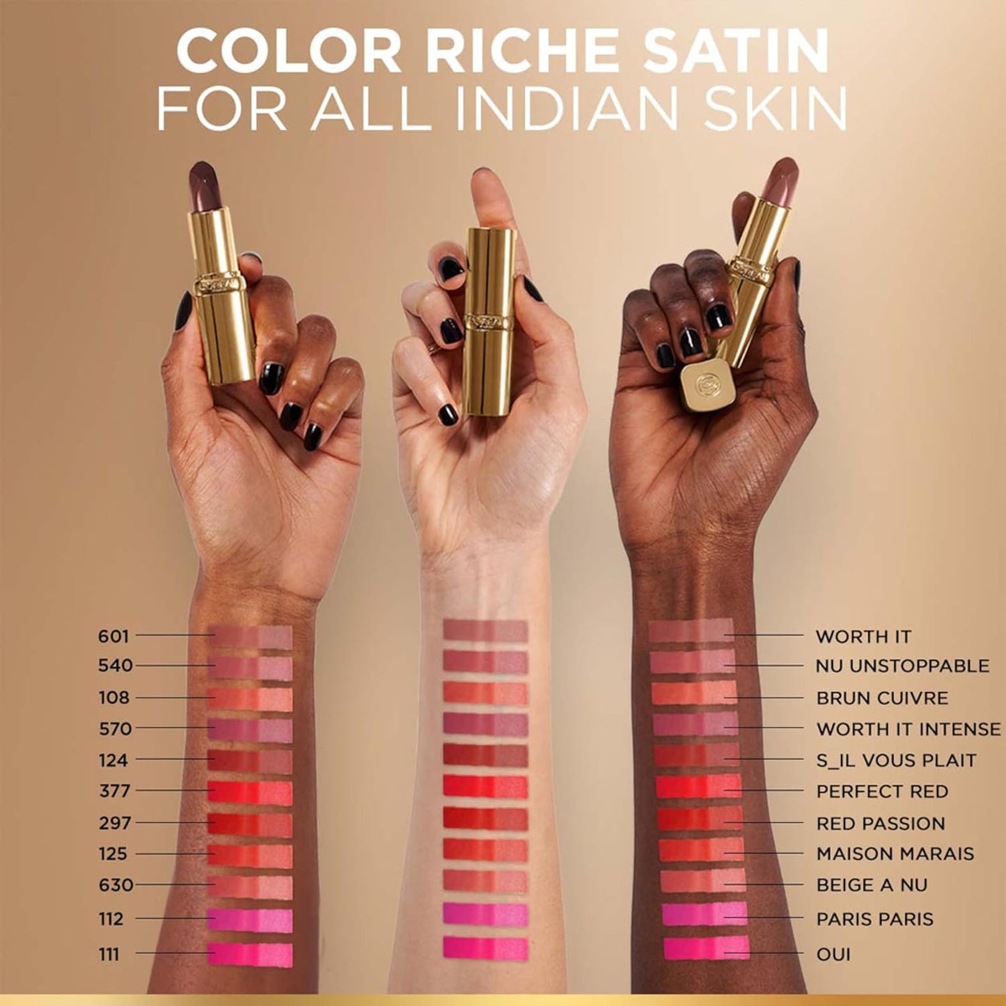L’Oréal Paris Color Riche Satin Lipstick- 125 Maison Marais, 4.3 gm