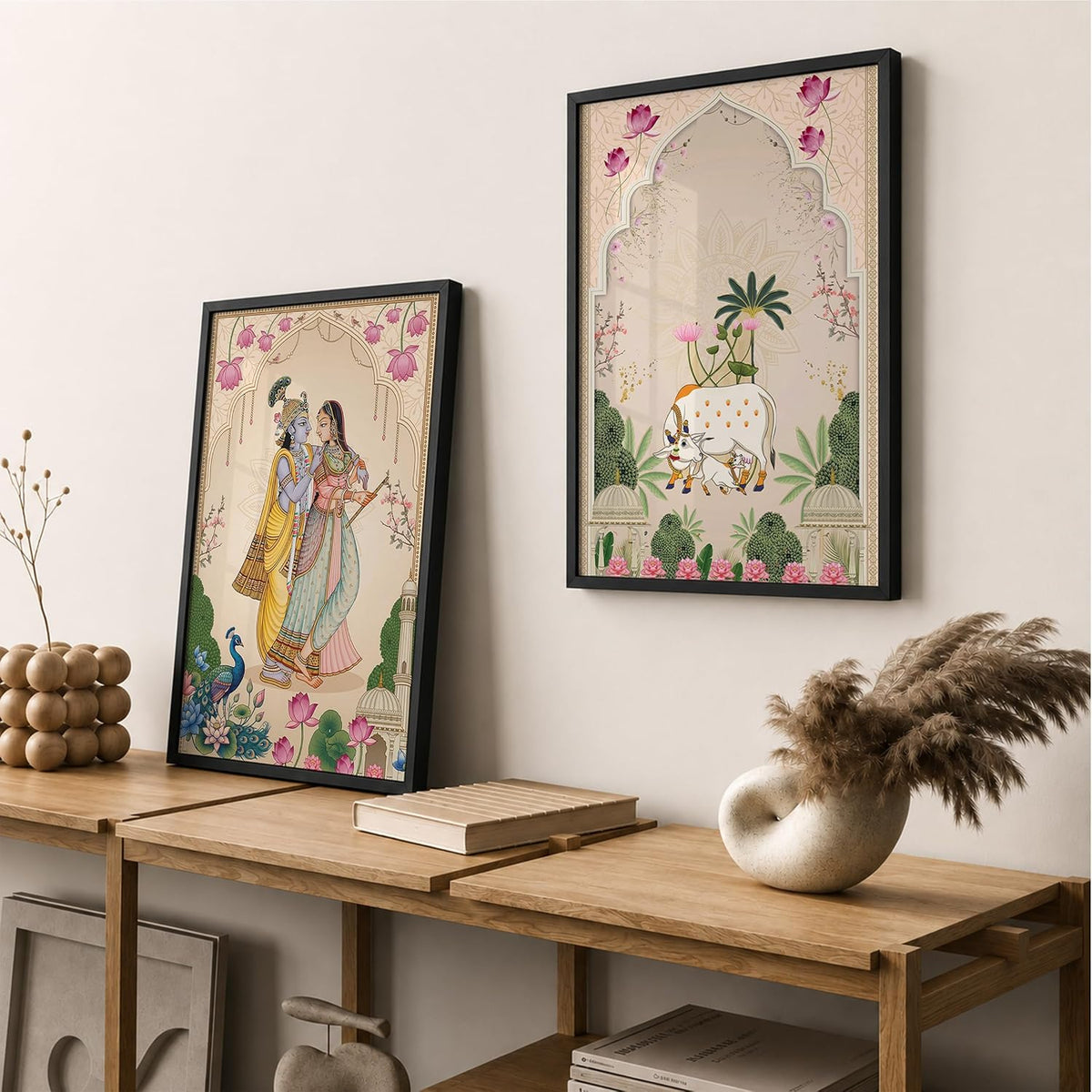 Traditional Indian Wall Art — Set of 2 (ART 14, 13x19 INCHES)
