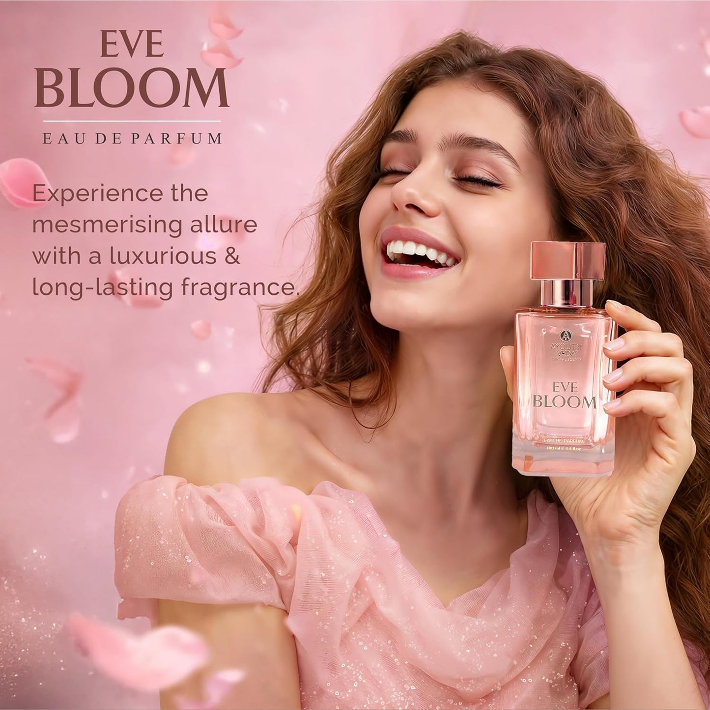 Ayouthveda Eve Bloom Eau De Parfum for Women | Long-Lasting Floral Luxury Perfume | Fresh Green, Gardenia Jasmine, Amber Accord & White Musk | Elegant Daily Wear Fragrance | 100ml