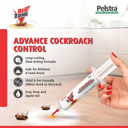 REDZONE Anti Roach Gel Cockroach Killer - Strong & Most Effective Long-Lasting Cockroach Gel for Home, Kitchen & Office, Eco-Friendly, Easy to Use, Fragrance Free, (35g, Pack of 1)
