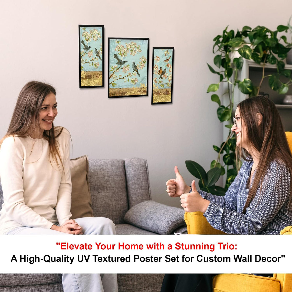 Wood Rectangular Wall Painting Frames For decor, Pictures Frame For Living Room, Home Decoration, Bedroom, Set of 3, 1pc- 23 x 30 cm, 2pc- 12.5 x 30 cm (Design 3) Multi