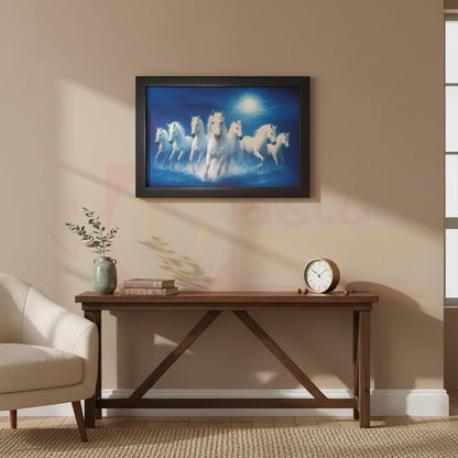 Sea Horse Scenery Painting with Frame | Natural Paintings for Living Room | Size 33 x 23 cm | Wall Scenery for Bedroom, Office, Home Decor |