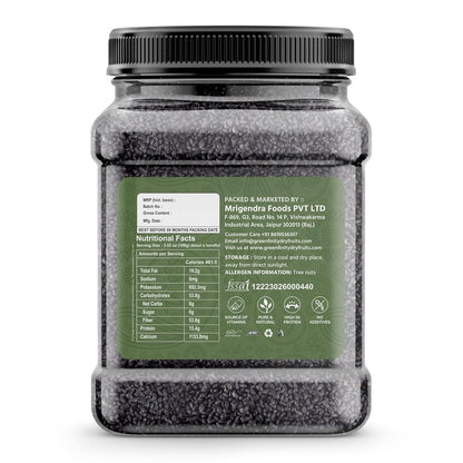 GreenFinity Basil Seeds 750g | Raw Sabja Seeds for Eating | Healthy Snacks | Jar Pack