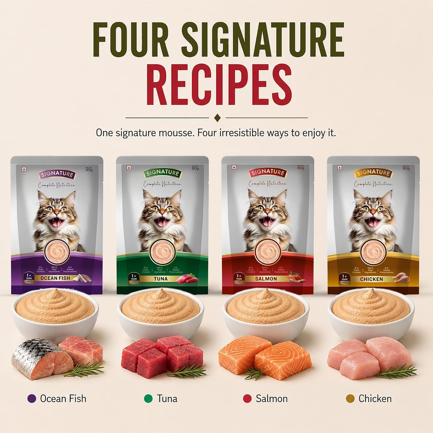 Grain Zero Adult Cat Wet Mousse 80gm | Salmon | Rich in Protein, Promotes Hydration & Easy to Digest | Grain Free, No Artificial Flavours | Packed with Essential Vitamins & Antioxidants