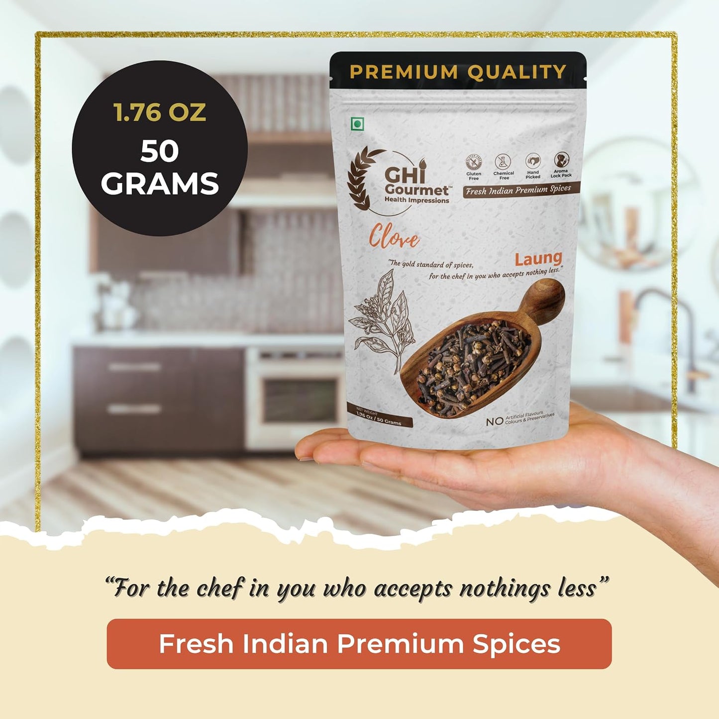 GOURMET HEALTH IMPRESSIONS | Superior Grade Whole Clove (Laung) - Rich Aroma, Handpicked, Non-GMO - Perfect for Flavorful Cooking & Aromatic Infusions | GHI Foods | GHI SPICES