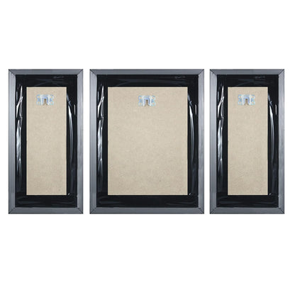 3 PC Set of Floral Paintings (1086) Without Glass 5.2 X 12.5, 9.5 X 12.5, 5.2 X 12.5 INCH-Multicolour