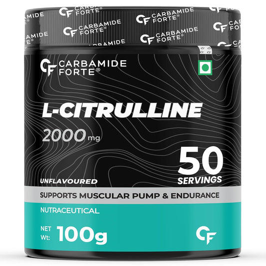 Carbamide Forte L Citrulline Powder 2000mg | pre workout Supplement for men & Women | L Citrulline Malate Powder | 2000mg 50 Unflavored Servings