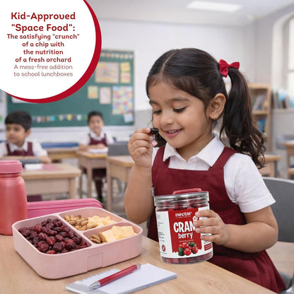 Freeze Dried Cranberry – 35g Jar Pack of 1 | 100% Natural Cranberries | No Added Sugar | Tangy & Crispy Healthy Snack |