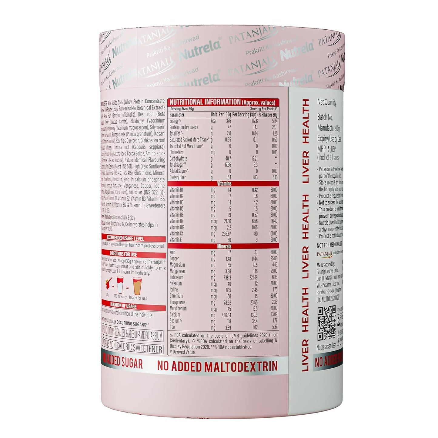 Nutrela Liver Health | High-Protein Nutritional Supplement for Liver Detox & Repair | Botanical Extracts & 21 Micronutrients – 400g