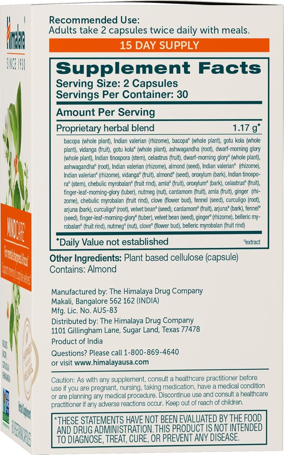 Supplement package with 'Supplement Facts' label on a white background