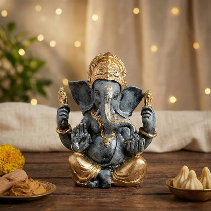 eCraftIndia Lord Ganesha Idol for Home Decor Living Room Office Pooja Room Car Dashboard | Gift for Diwali Housewarming Birthday