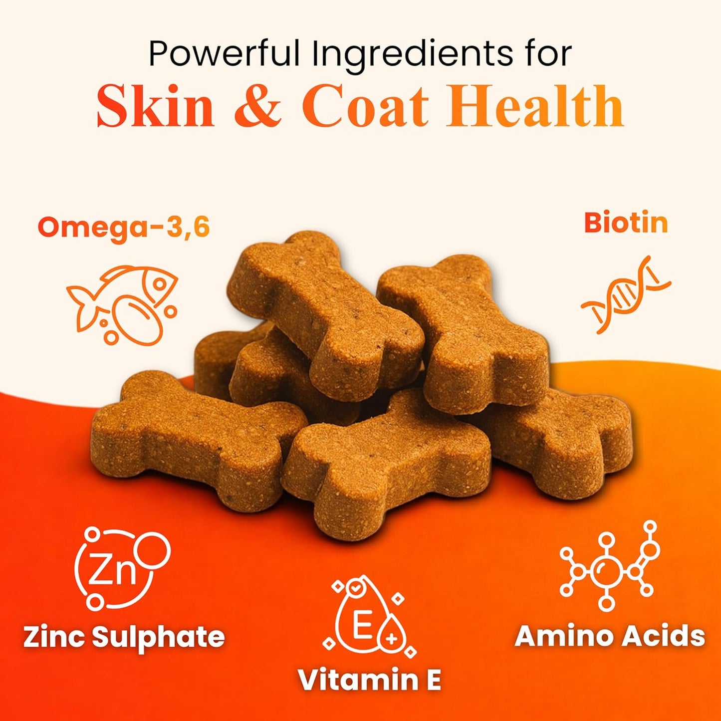 Petroyale Skin & Coat Omega Chews for Dogs | Omega 3 6 9 Soft Chews for Healthy Skin, Shiny Coat & Reduced Shedding | Dog Skin and Coat Supplement | 30 Soft Chews