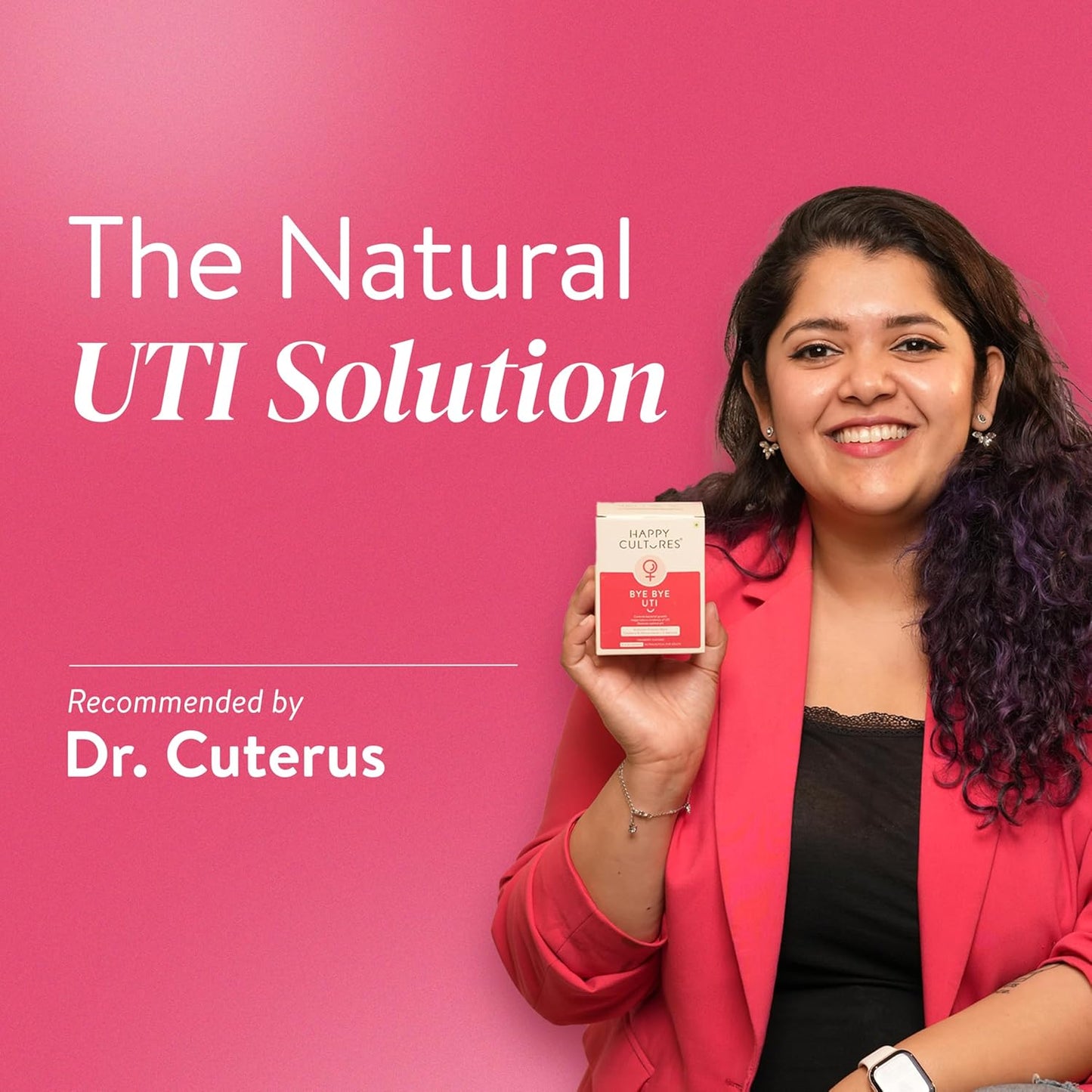 Happy Cultures Bye Bye UTI - Nutritional Supplement with D-Mannose, Cranberry Extract & Probiotics - Fast-Acting Relief & Prevention for UTI - 15 x 2g (Sachets)