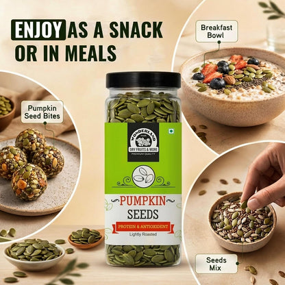 Wonderland Foods 200g Roasted Pumpkin Seeds (Kaddu Seeds) Jar | Premium Nutrient-Rich Snack, Crafted for Wellness & Vitality | Full of Protein, Antioxidants, & Fibre