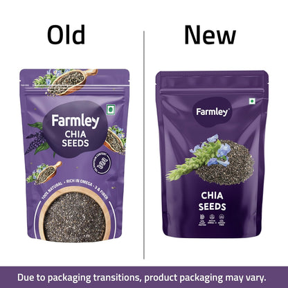 Farmley Chia Seeds 500g, Pack of 1 I Seeds for Eating | Seeds for Weight Management | Rich in Calcium, Protein & Fibre