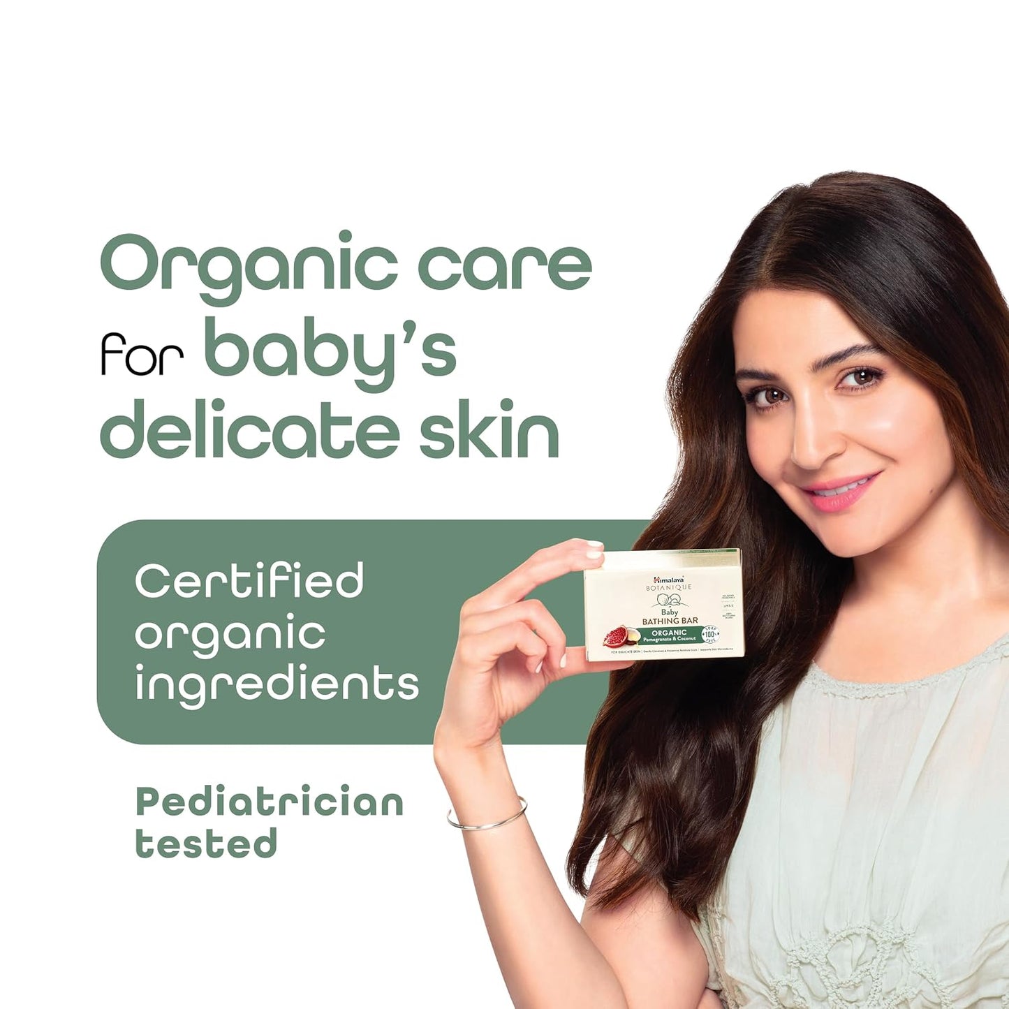 Himalaya Botanique Baby Bathing Bar 75g | Organic | Preserve Moisture Lock | No Tears | Dermatologically Tested | Helps Protect Skin Barrier | pH 5.5 | Hypoallergenic | No Added Fragrance