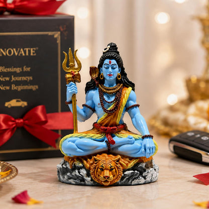 UNOVATE Shiva Idol for Car Dashboard | Adiyogi Statue | Mahadev Idol, Blue