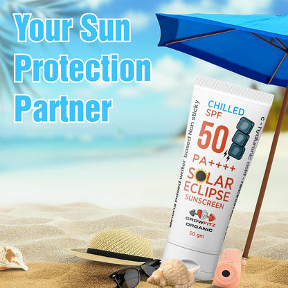 Growfitz Unisex Multivitamin SPF 50 PA+++ Sunscreen | For Dry, Sensitive, Oily & Combination Skin | Lightweight, No White Cast | Mineral & Water Based | Natural Mint | No Harmful Chemicals (50g)