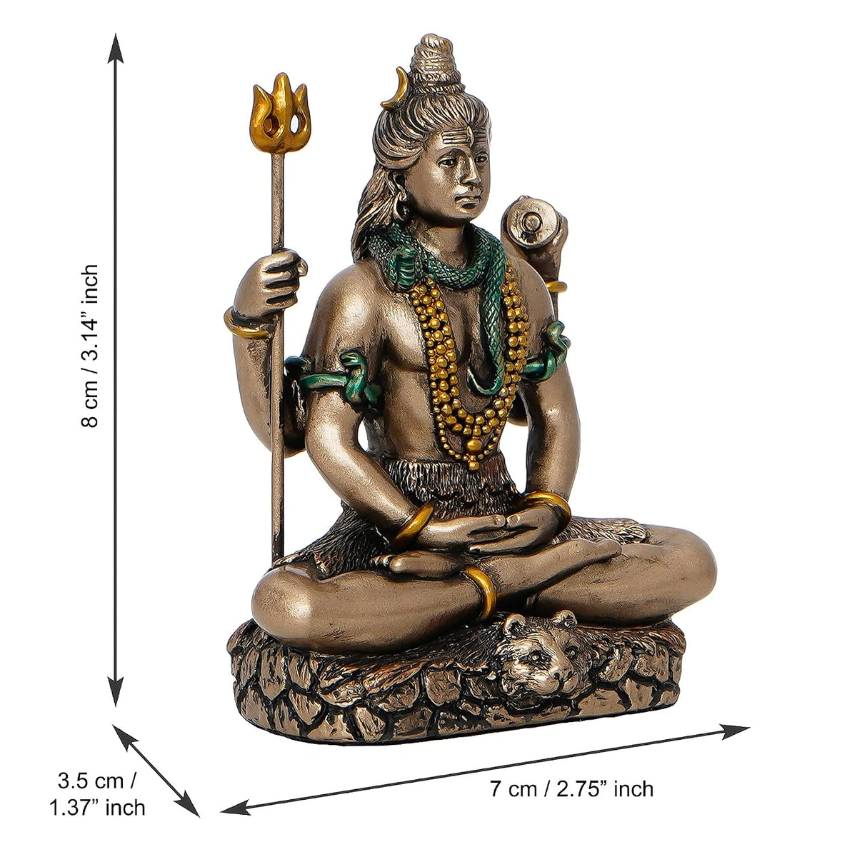 eCraftIndia Brown Resin Meditating Lord Shiva Statue | Lord Shiva Idol for Home Decor Pooja Room Office Car Dashboard | Shiv Murti | Shiv Idol Gift for Diwali Housewarming Maha Shivratri Birthday