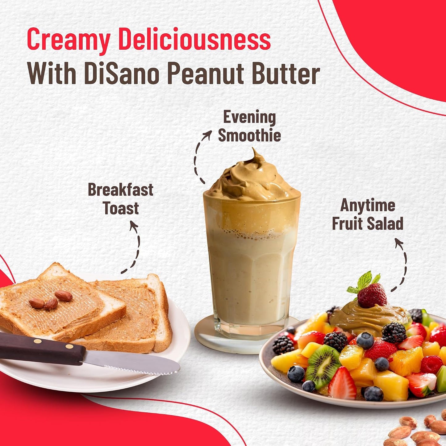 DiSano Peanut Butter, Creamy, 25% Protein with Vitamins & Minerals
